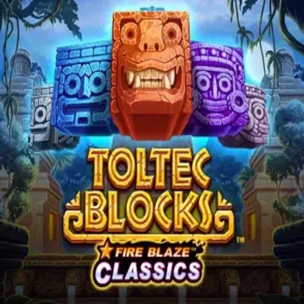 Fire Blaze: Toltec Blocks slot logo by Rarestone Gaming at Casinoly Casino